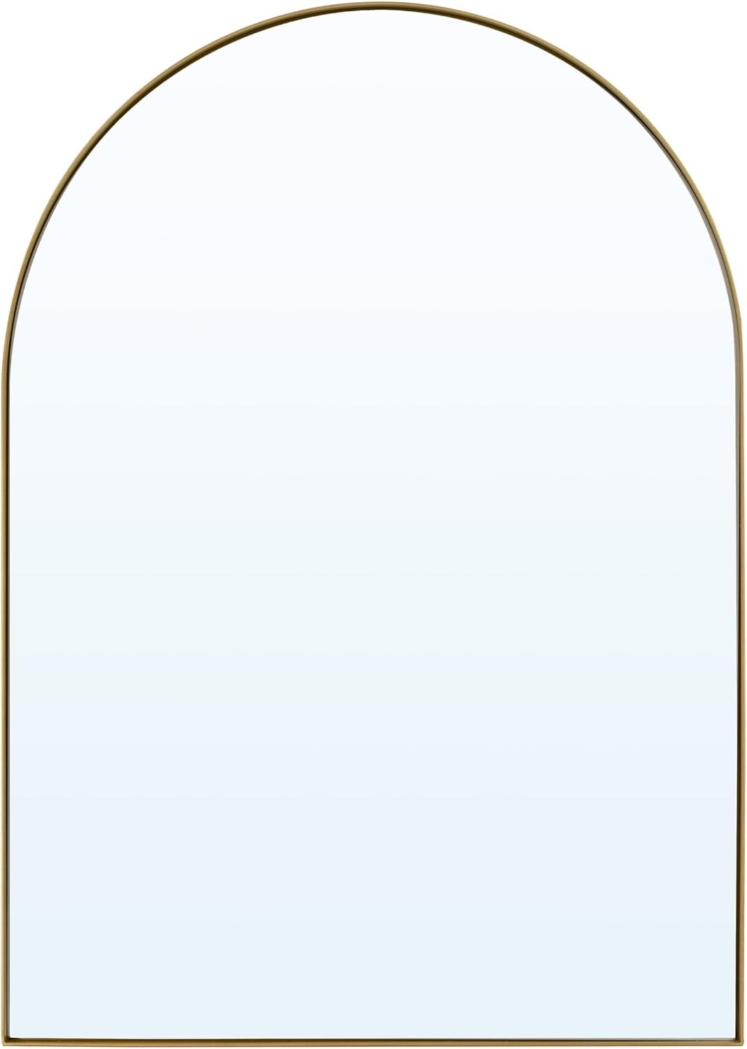 Arched Wall Mirror Gold 70x50cm Metal Frame Bathroom Hallway Bedroom Vanity