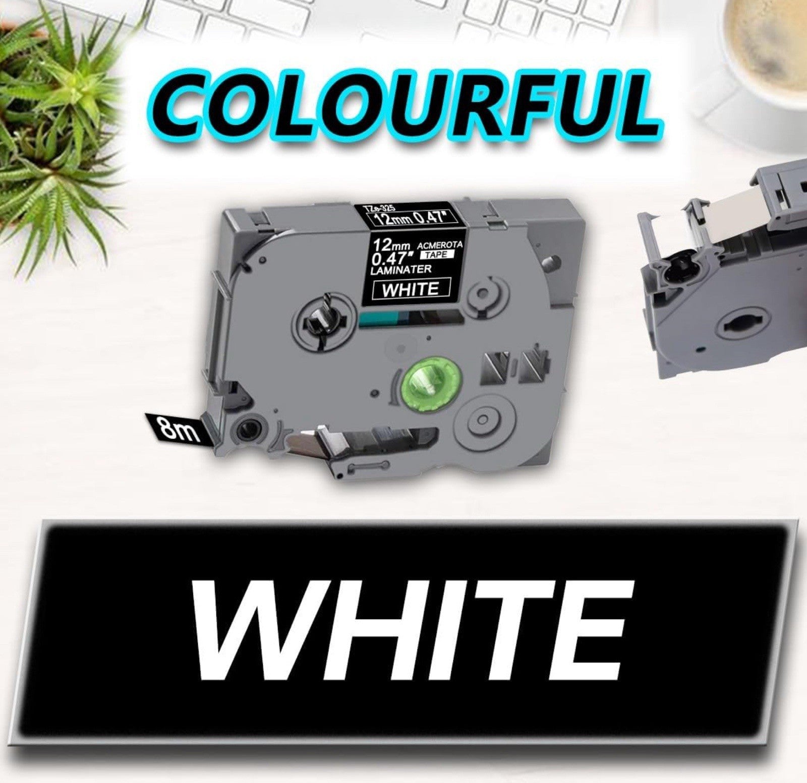 Acmerota Tze-325 Label Tape Replace for Brother Tze325 TZ-325 9mm*8m