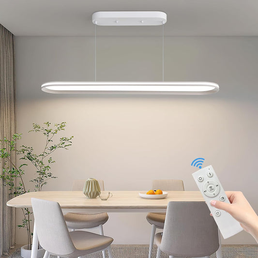 Oval Pendant Light 120cm Dimmable LED Ceiling Lamp Adjustable 3 Color Modes