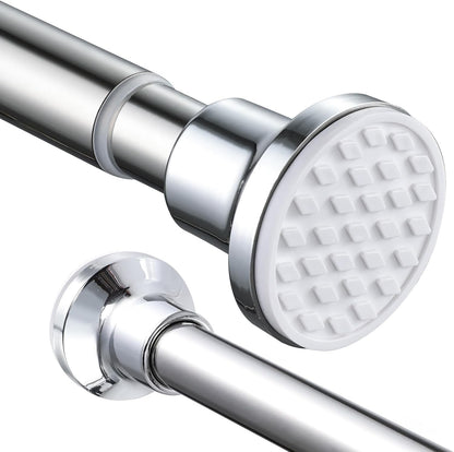 Extendable Shower Curtain Rod White Adjustable Tension Pole No Drill Bathroom