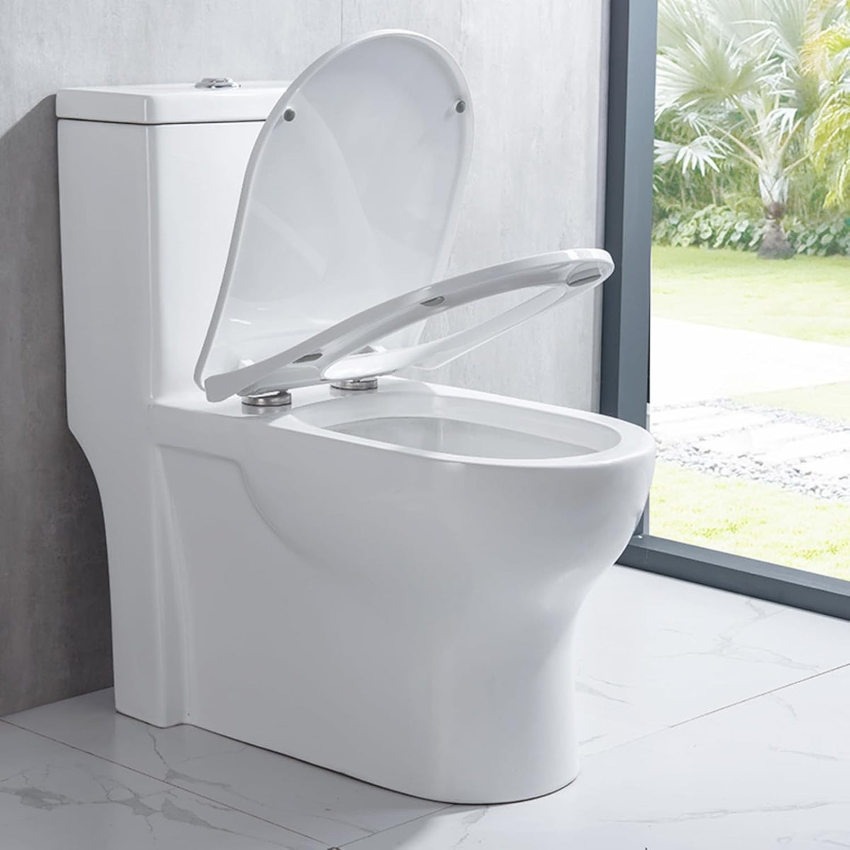 Toilet Seat Soft Close D Shape Quick Release Adjustable Hinges White Top Fix