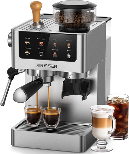 Bean To Cup Coffee Machine 20 Bar Grinder Milk Frother Touchscreen 1.8L 1350W