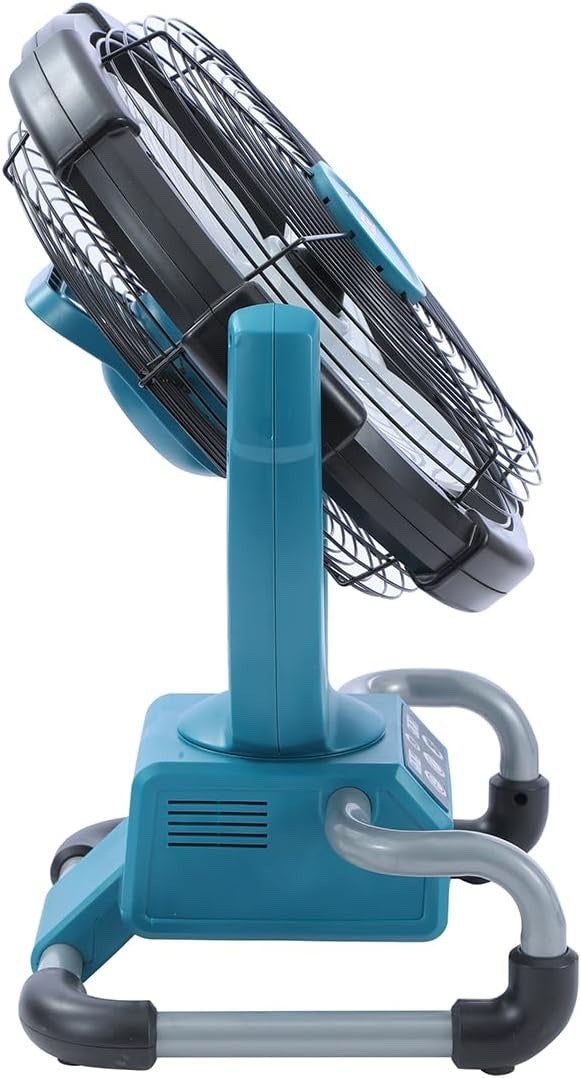 Jobsite Fan Cordless Portable 12 Inch 18V 21V AC DC 3 Speed Timer Blue Workshop