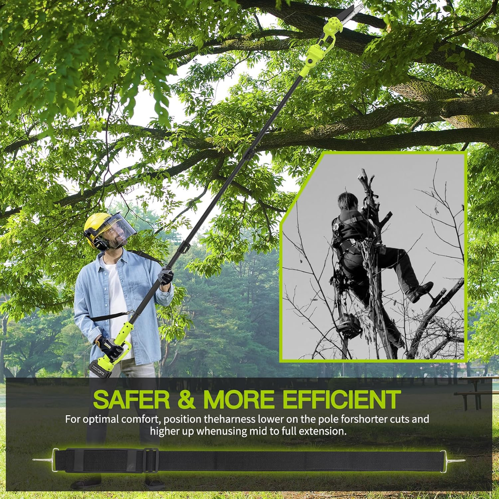 2-In-1 Cordless Pole Chainsaw 6 & 8in Brushless Telescopic Saw Auto Oiler