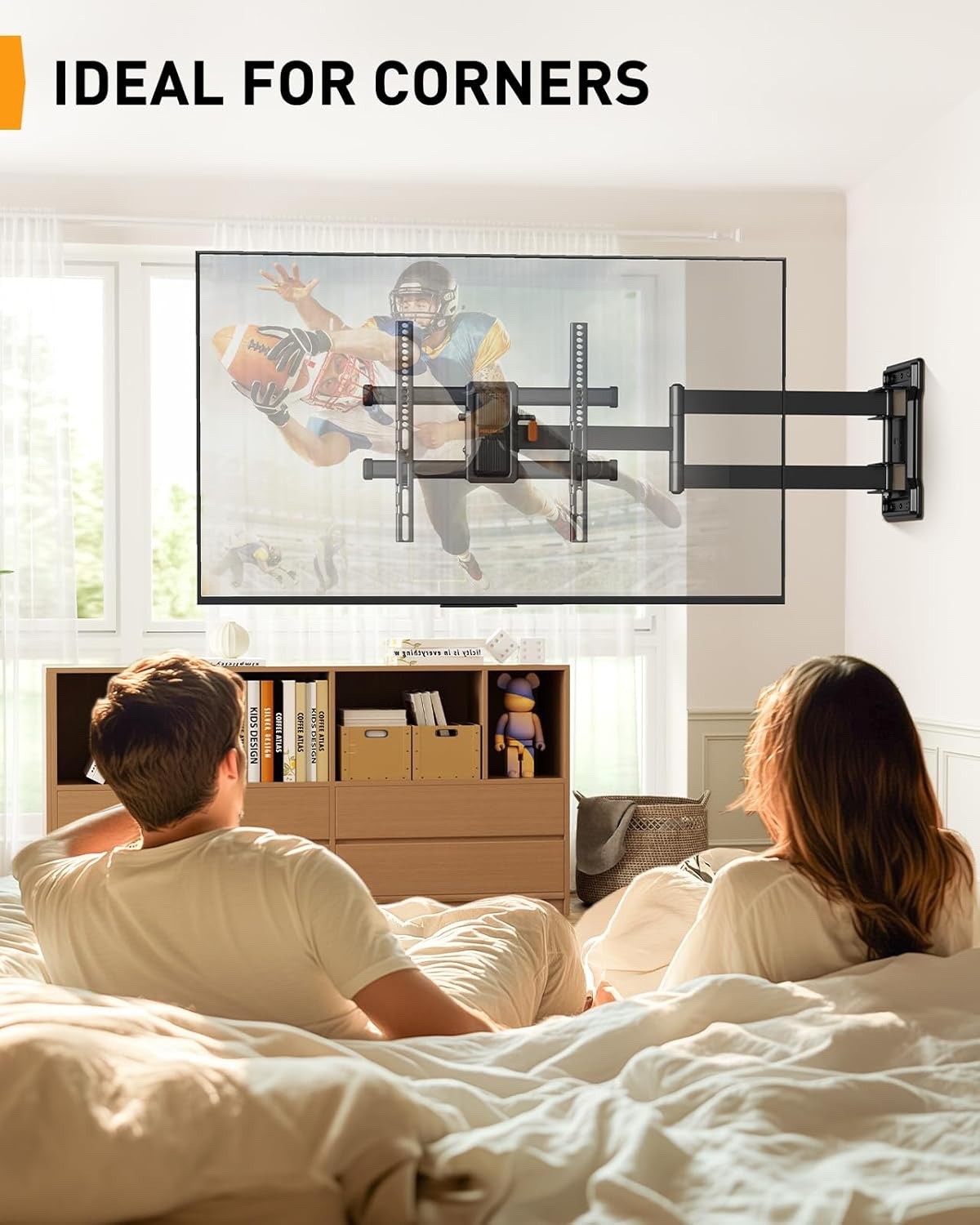 TV Wall Mount Bracket 32-65 Inch Full Motion 60kg 700mm Arm VESA 400x400 Swivel