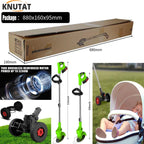 24V Cordless Strimmer Grass Trimmer Metal Blade with 3 Blades Fast Charger