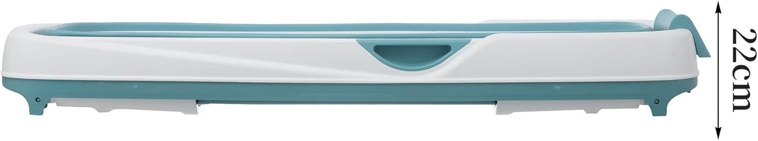 Schwänlein Foldable Adult Bathtub Portable Bath Tub Pillow & Basket Blue