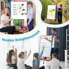 Mobile Whiteboard 90x60cm Double Sided Dry Erase Board Adjustable Stand