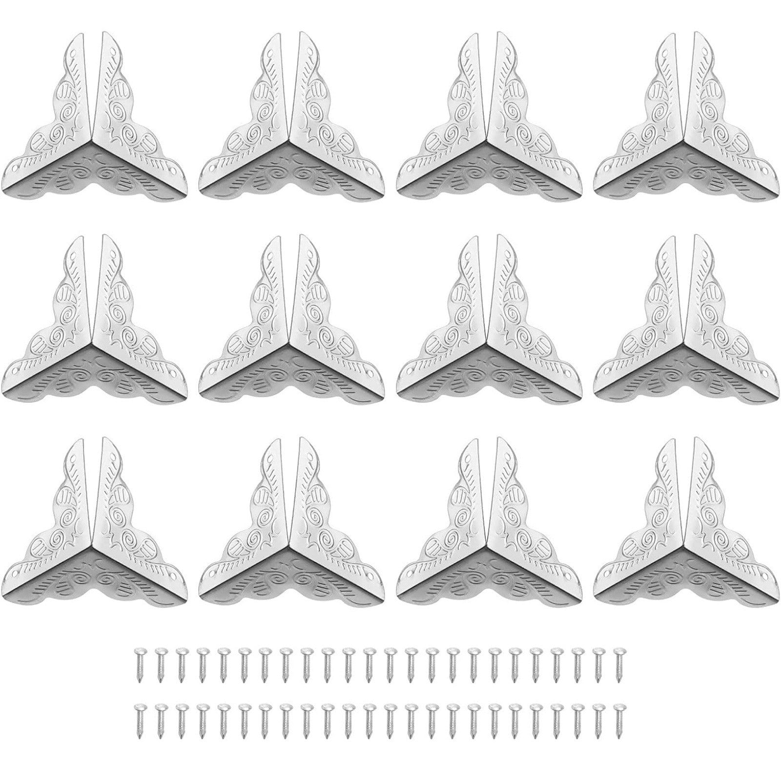 sourcing map 48 Pcs Metal Box Corner Protectors 1"x1" Corner Protectors