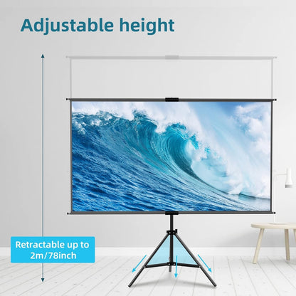 Projector Screen Tripod 60 Inch Portable Outdoor Indoor Adjustable Stand Cinema