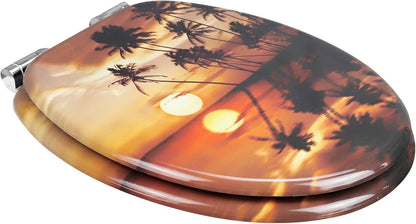 Wood Toilet Seat MDF Soft Close Durable Bathroom Seat Various Designs