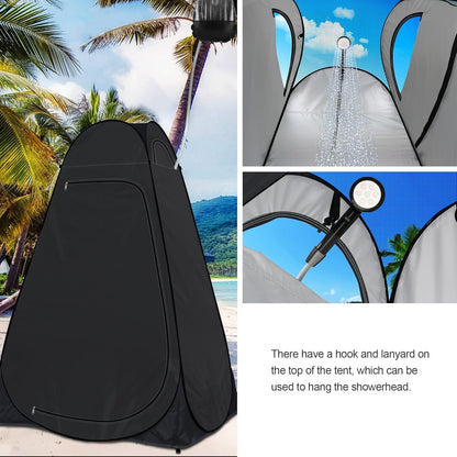 Pop Up Privacy Tent Camping Shower Toilet Changing 120x120x195cm Black UPF50