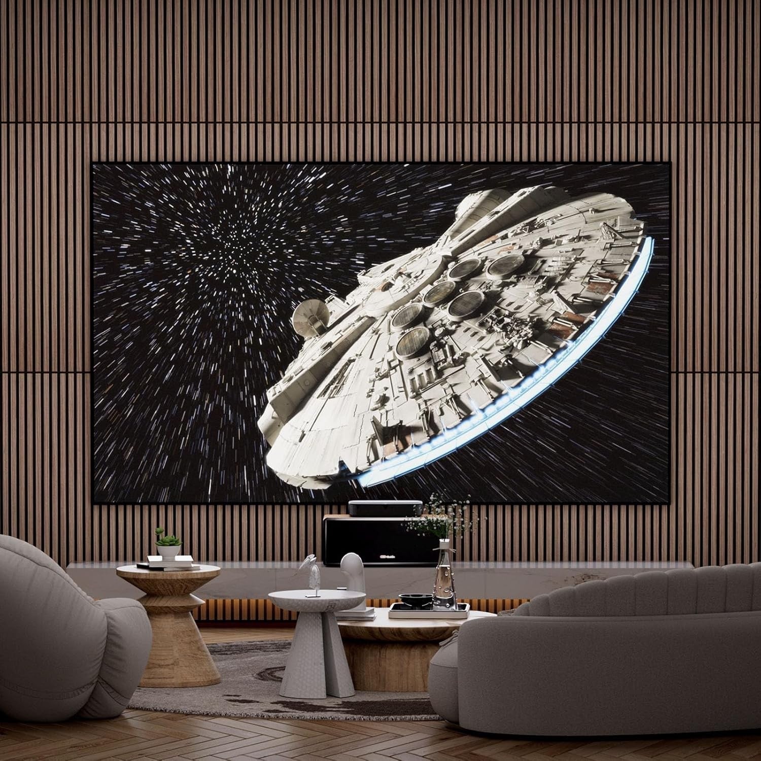 4 Pack Wood Slat Acoustic Wall Panels 48x24in Sound Absorbing Dark Walnut