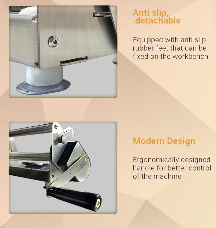 Dough Sheeter Manual Pastry Roller 12in Fondant Adjustable Thickness Machine