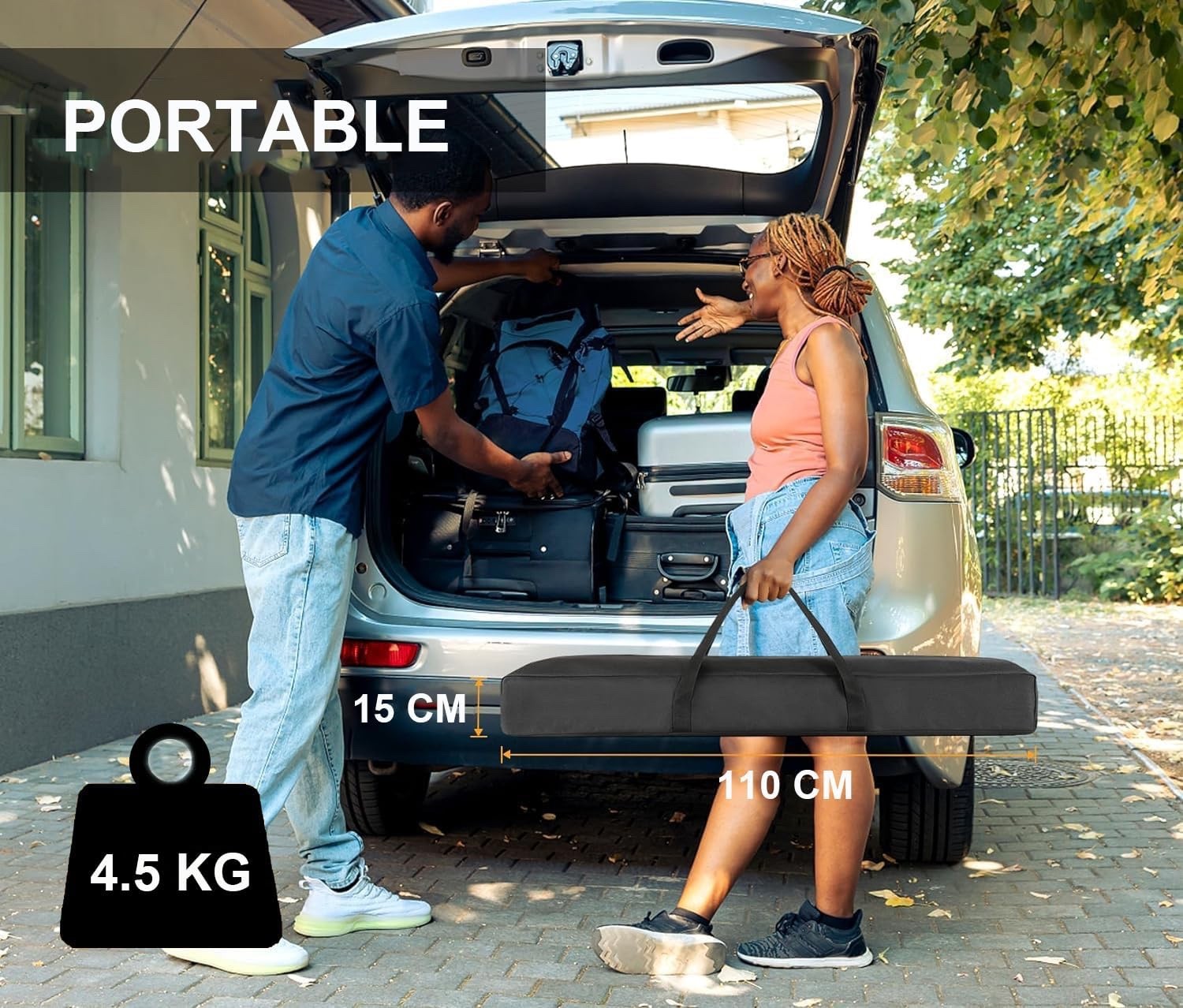 80in 4K Fiberglass Projector Screen with Tripod 16:9 HD Outdoor Portable