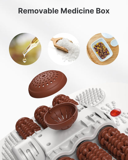 Electric Foot Spa Massager Heated Foot Bath Auto Rollers Timer 3 Modes Brown