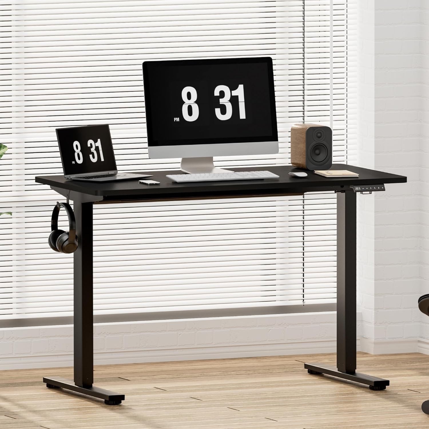 FlexiSpot E1 Plus Electric Standing Desk 100×60cm Height Adjustable – Black