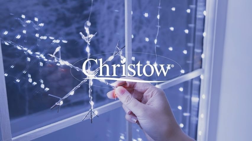 Christmas Curtain Lights Snowflake 325 LED Warm White Window Indoor Outdoor