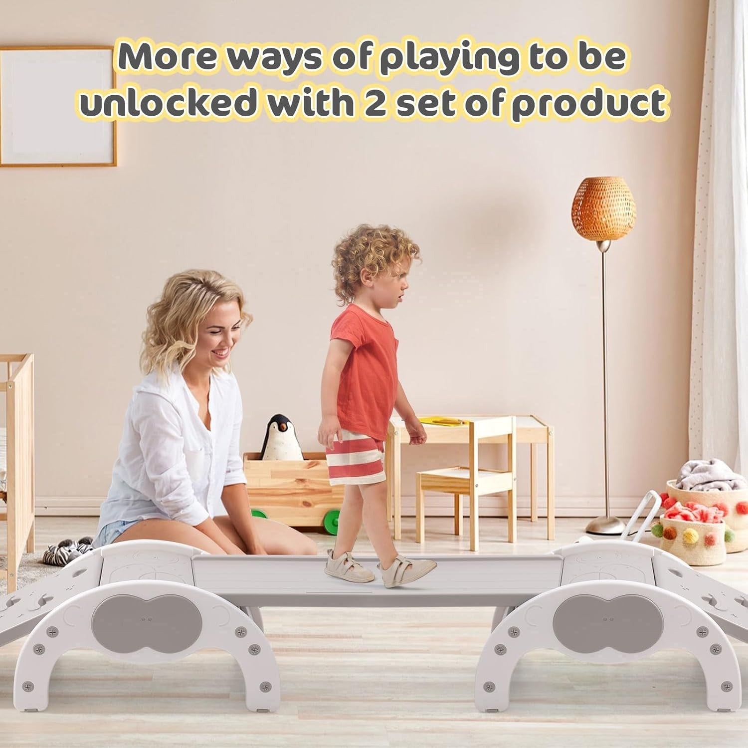 Kids Climbing Frame Slide Rocker 3 in 1 Toddler Montessori Indoor Play Gym Toy