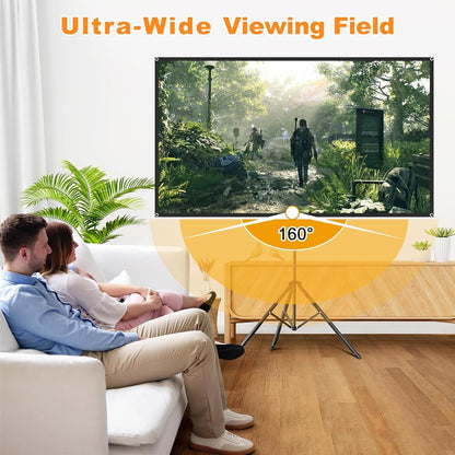80in 4K Fiberglass Projector Screen with Tripod 16:9 HD Outdoor Portable