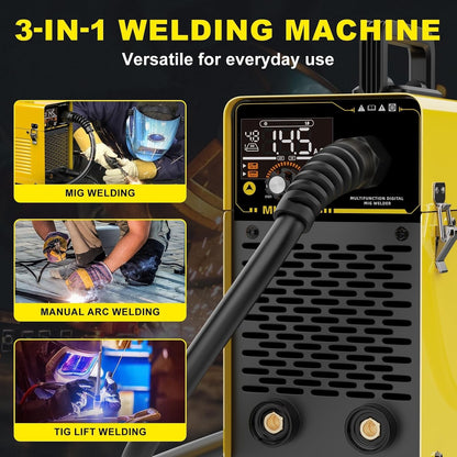 MIG Welder Gasless Welding Machine 145A 3 in 1 Flux Core MMA TIG 240V Portable