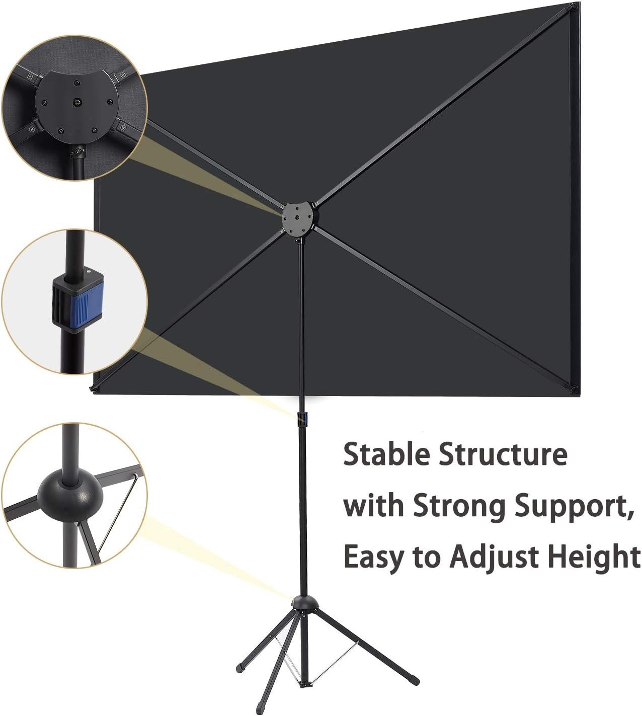 100 Inch Projector Screen with Tripod Stand 16:9 Outdoor 1.2 Gain