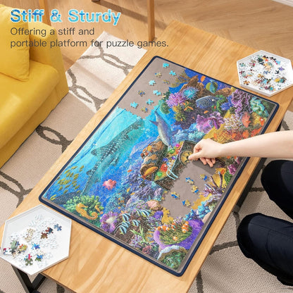 Becko US Jigsaw Puzzle Board Mat 1000 Piece Portable Non Slip Grey Storage Large