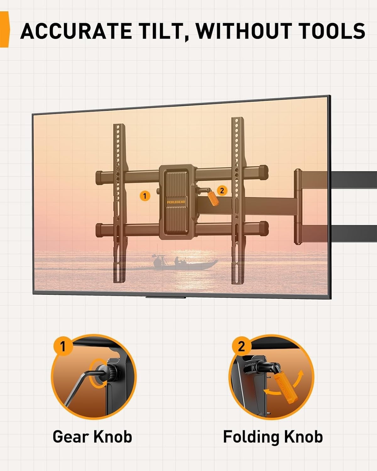 TV Wall Mount Bracket 32-65 Inch Full Motion 60kg 700mm Arm VESA 400x400 Swivel