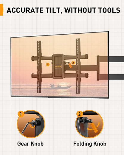 TV Wall Mount Bracket 32-65 Inch Full Motion 60kg 700mm Arm VESA 400x400 Swivel