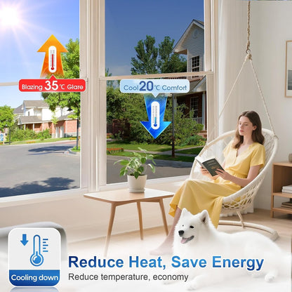 One Way Mirror Film Window Privacy UV Heat Reflective Tint Black 90x1000cm
