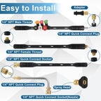 10 Pcs Pressure Washer Extension Wand Karcher K2-K7 4000PSI with 6 Nozzle Tips