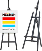 Wooden Art Easel Black Heavy Duty Adjustable 57-76in Holds 43in Canvas Studio