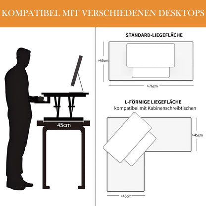 Standing Desk Converter Riser Height Adjustable 101cm White Stand Workstation