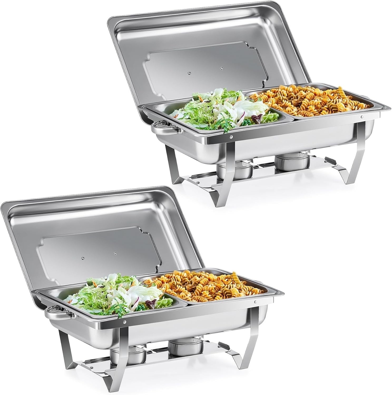Wilprep 9L Chafing Dish Set of 2 Stainless Steel Buffet Food Warmers with Pans