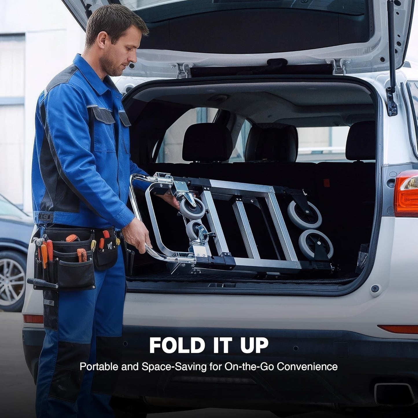 Convertible Hand Truck 2in1 Folding Dolly Cart 110KG Aluminum Adjustable