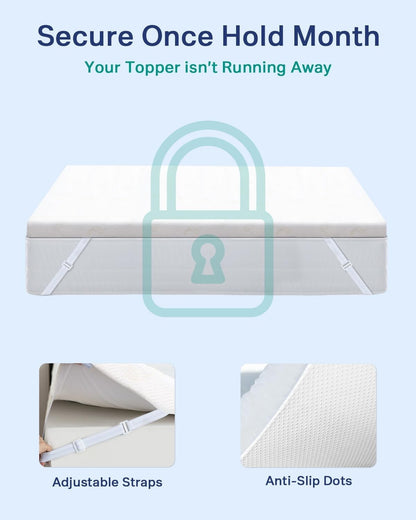 Mattress Topper Back Pain Pressure Relief Breathable Washable Cover OEKO TEX