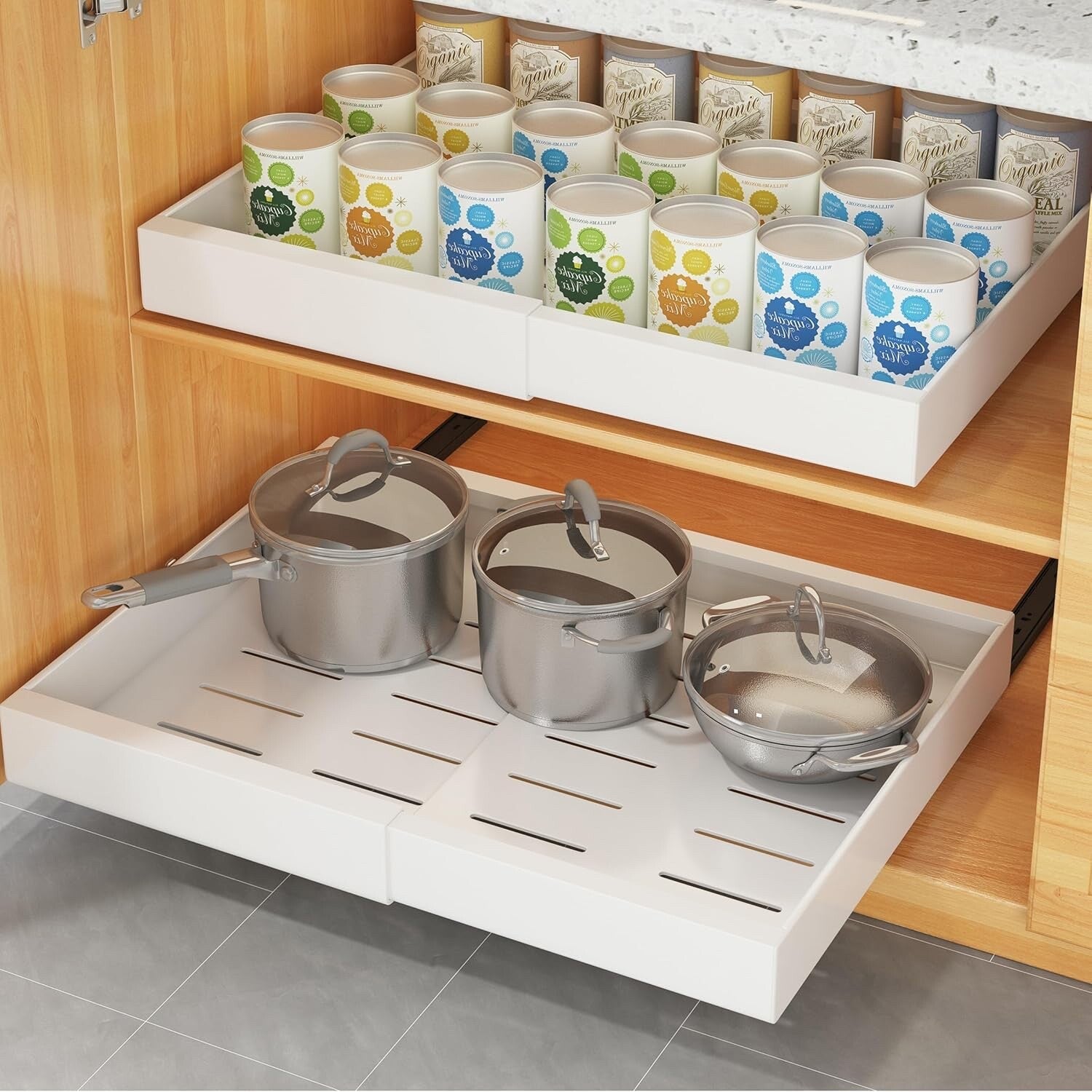 COVAODQ pull out kitchen storage, cupboard pull out storage 2 Pack