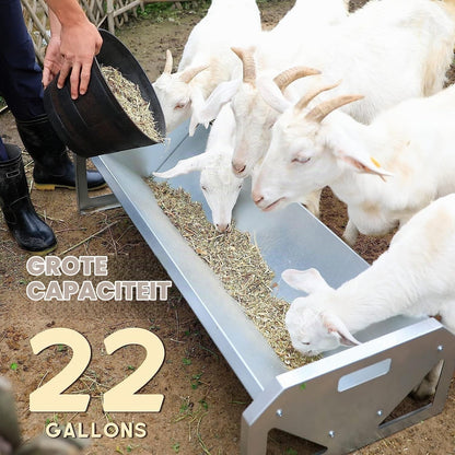 Livestock Feeding Trough 45 Inch Galvanised Steel Heavy Duty Sheep Goat Horse
