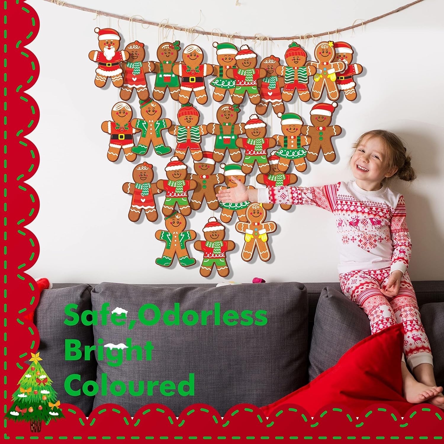 40 PCS Gingerbread Man Cutouts Double Sided Printing Large Christmas Decoration