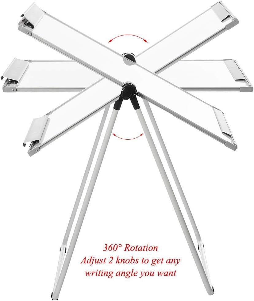 Magnetic Whiteboard Stand 90x60cm Double Sided Height Adjustable Easel White
