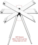 Magnetic Whiteboard Stand 90x60cm Double Sided Height Adjustable Easel White