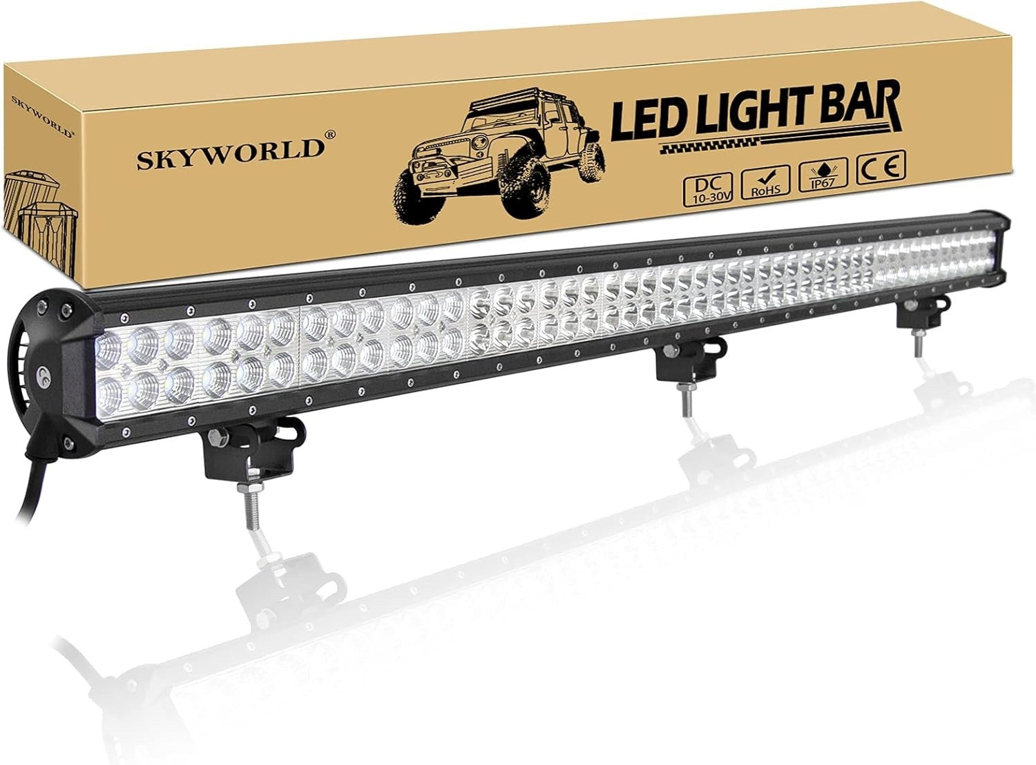 SKYWORLD 44" 288W LED Work Light Bar Spot Flood Combo 12V/24V Waterproof 6000K