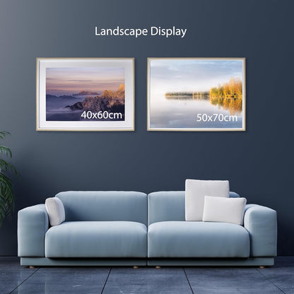 Picture Frame Set 50x70cm 3 Pack Wooden White Mounts 40x60cm Wall Poster Frames