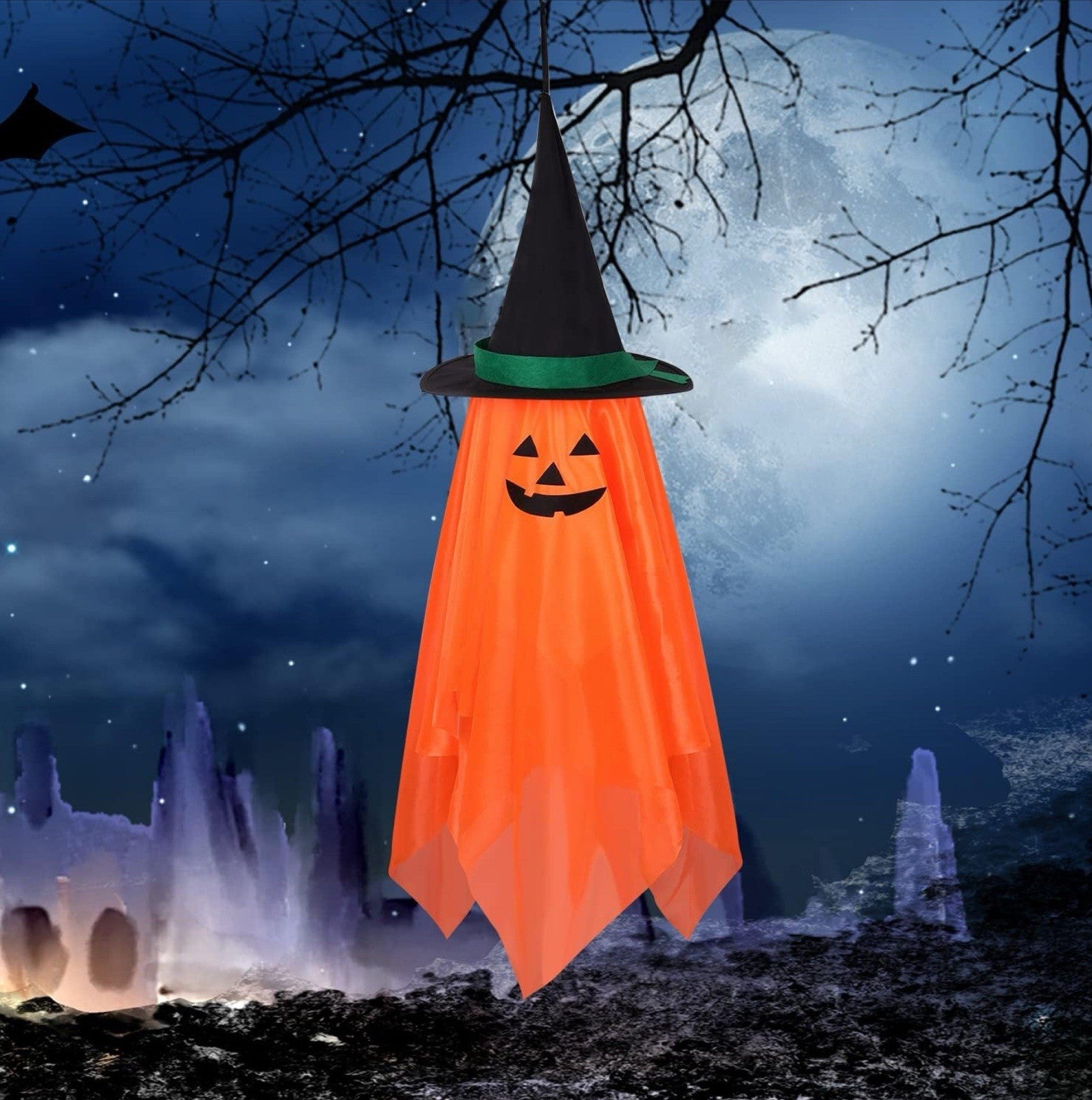 AIEX Halloween Pumpkin Decorations, Hanging Pumpkin Ornaments Pumpkin Orange