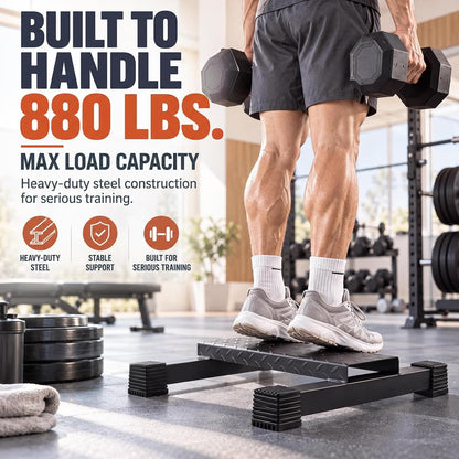 Calf Raise Bar Machine Steel Heavy Duty 400kg Non Slip Gym Squat Stretch Trainer