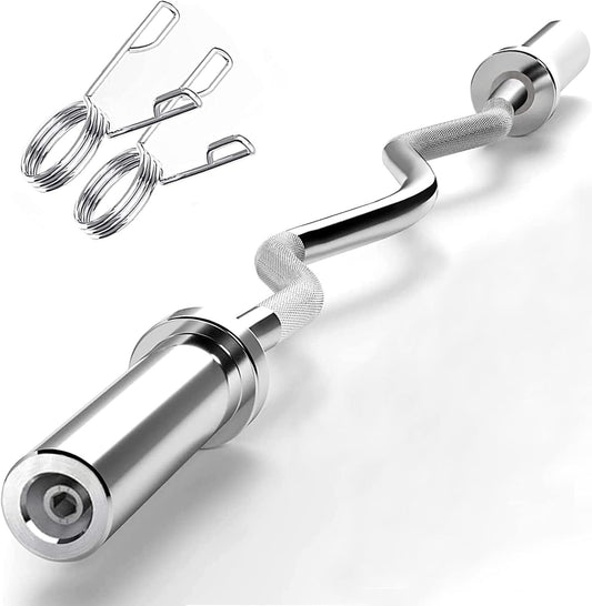 Nisorpa EZ Curl Bar EZ Weight Bar 47in Tricep Bar for 2 Inch Weight Plates