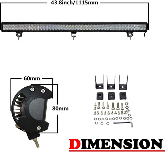 44in 288W LED Work Light Bar Spot Flood Combo 12V 24V Offroad 6000K IP67