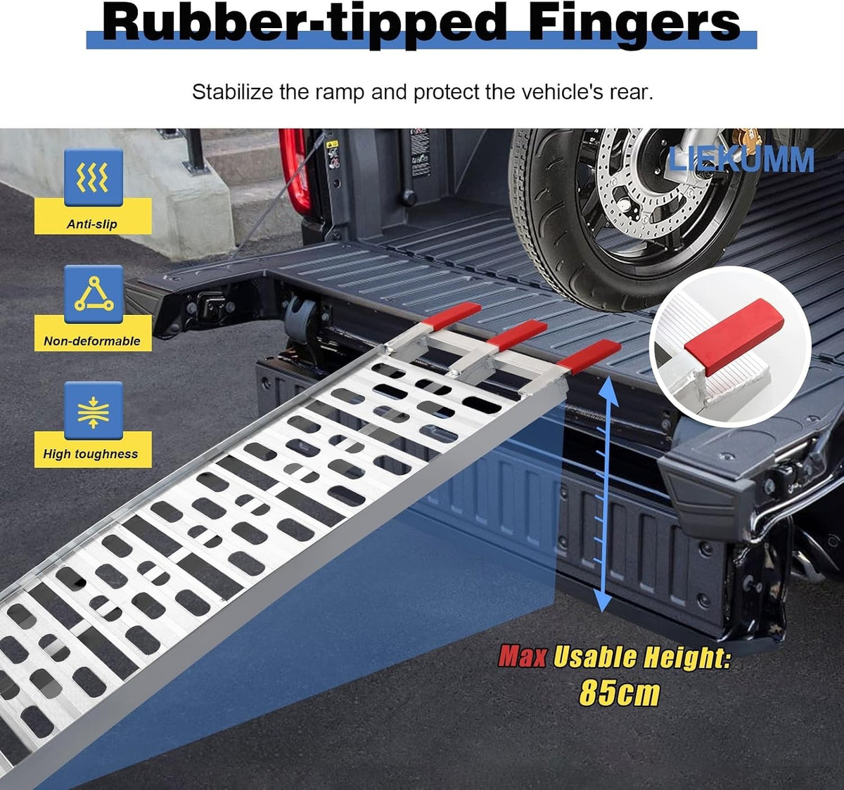 Motorbike Loading Ramp Folding Aluminium 225.5cm 28cm 340kg Non Slip Single