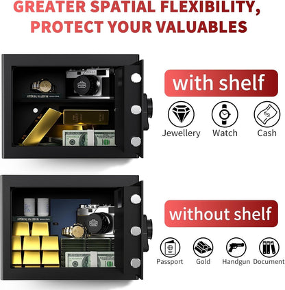Digital Electronic Security Safe Box 20L Steel Keypad Lock Alarm Office Black