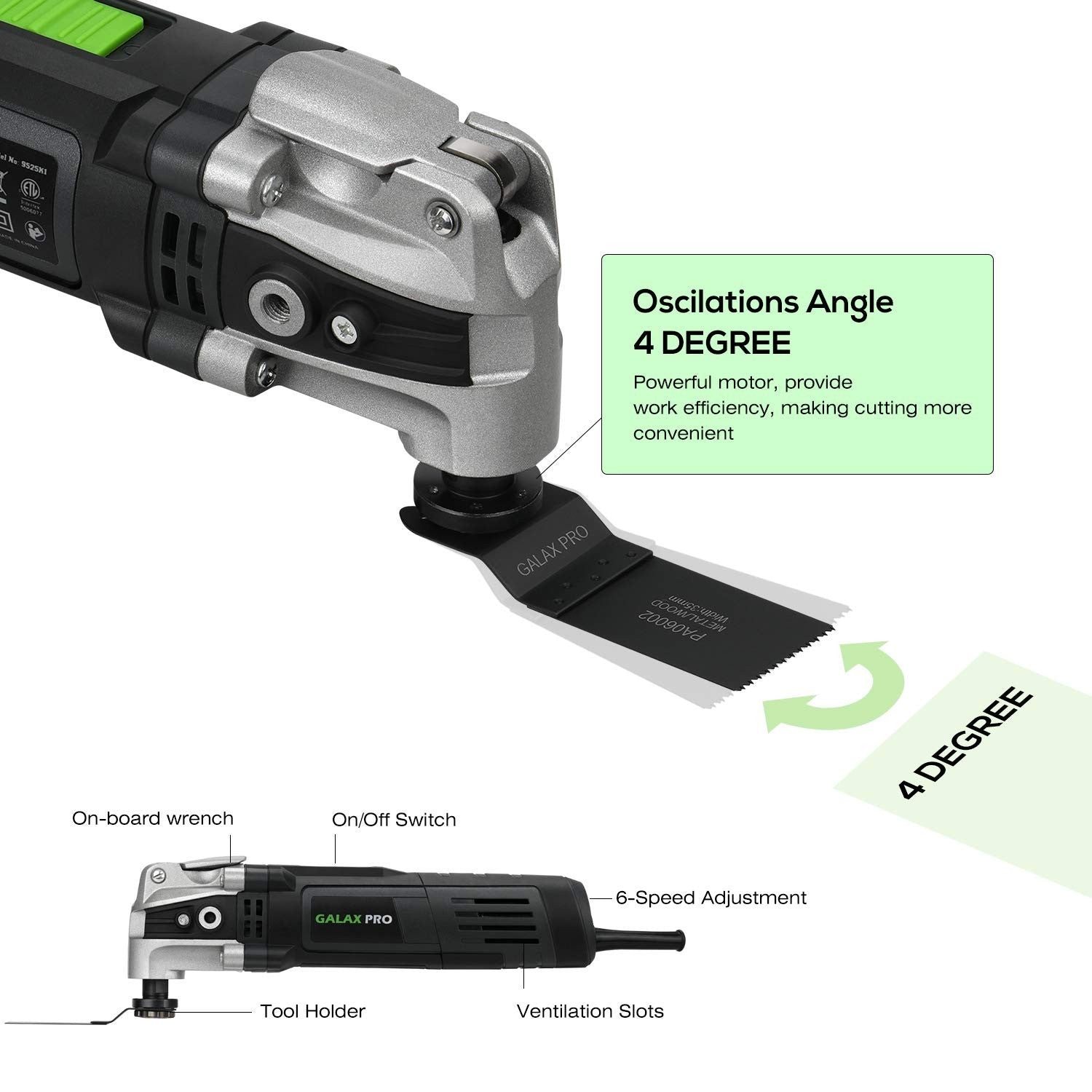 GALAX PRO Oscillating Tool 400W Multifunction Tool 6 Variable Speed